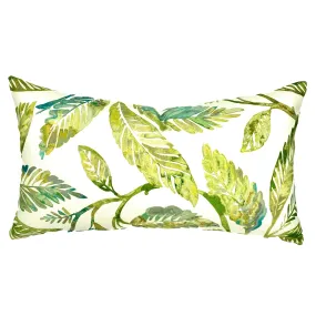 Green Botanical Lumbar Pillow Cover 15x26