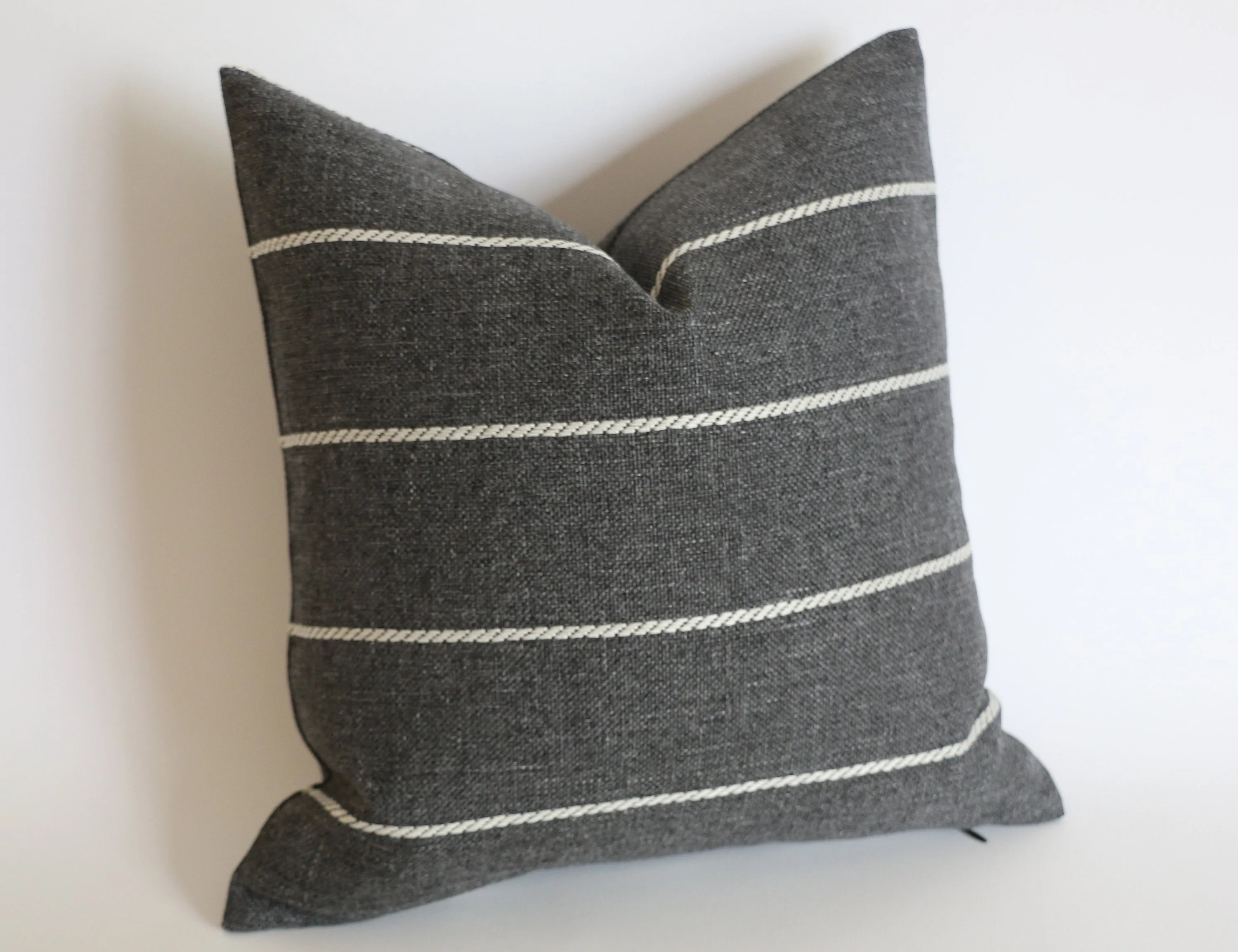 Grey Outdoor Pillow Cover / Stripe Outdoor Pillow cover / Gray Patio Pillow / Porch Pillow Cover / Outdoor 16x16 18x18 20x20 22x22 24x24