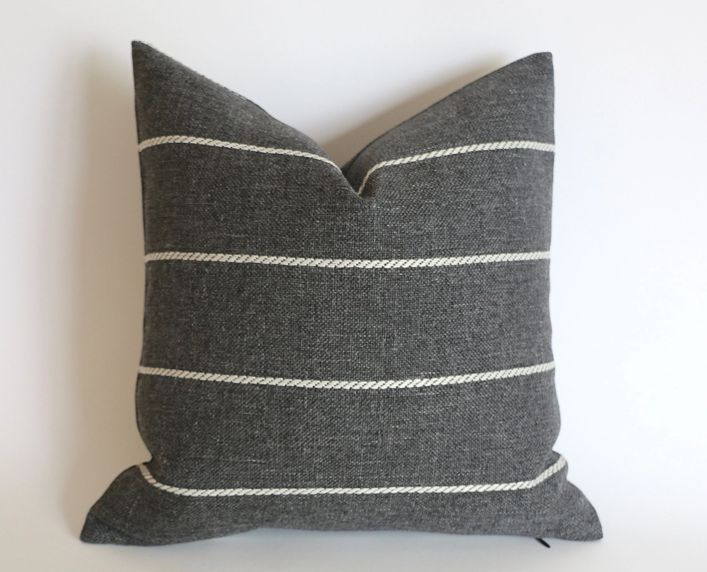 Grey Outdoor Pillow Cover / Stripe Outdoor Pillow cover / Gray Patio Pillow / Porch Pillow Cover / Outdoor 16x16 18x18 20x20 22x22 24x24