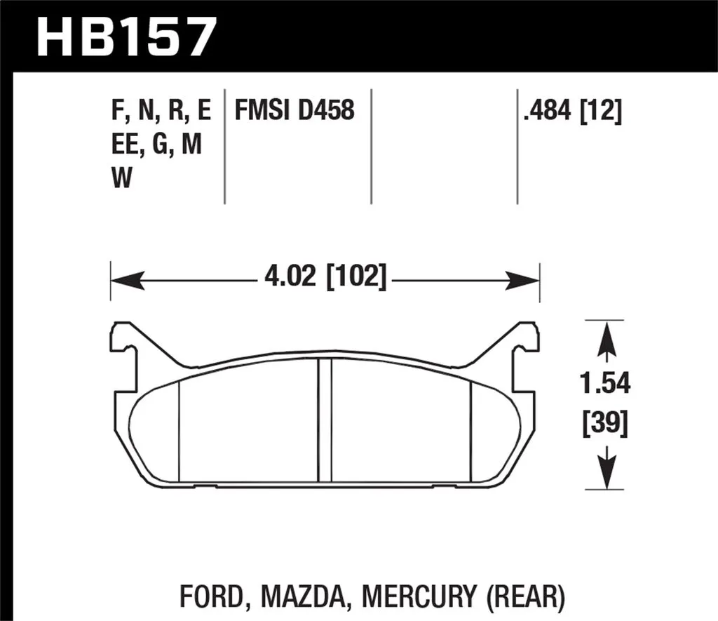 Hawk DTC-60 Brake Pad - Rear (HB157G.484)