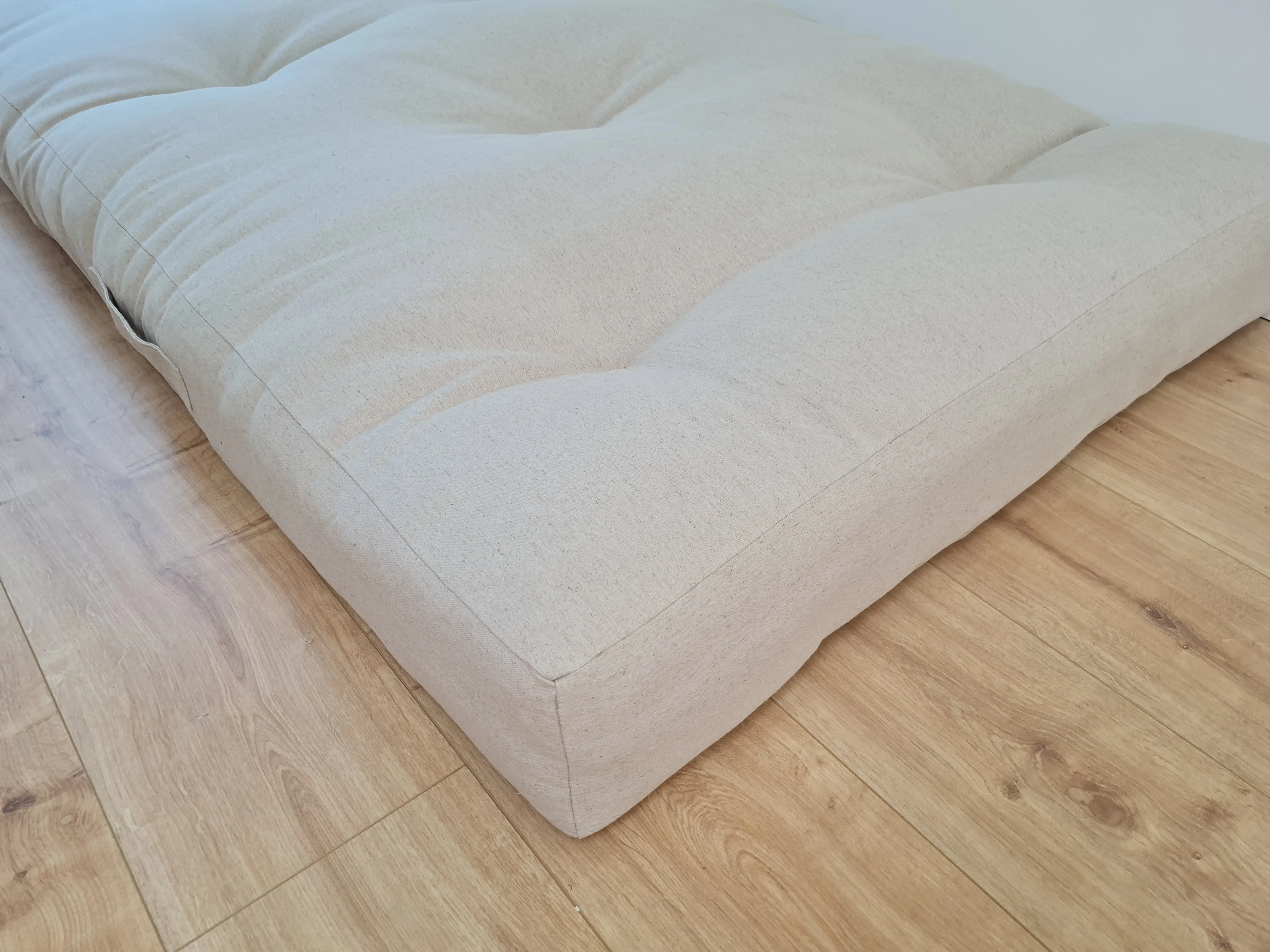 HEMP shikibuton 6” thick mat Shiki futon filled organic hemp fiber filler in natural undyed linen fabric Custom Size Hand made