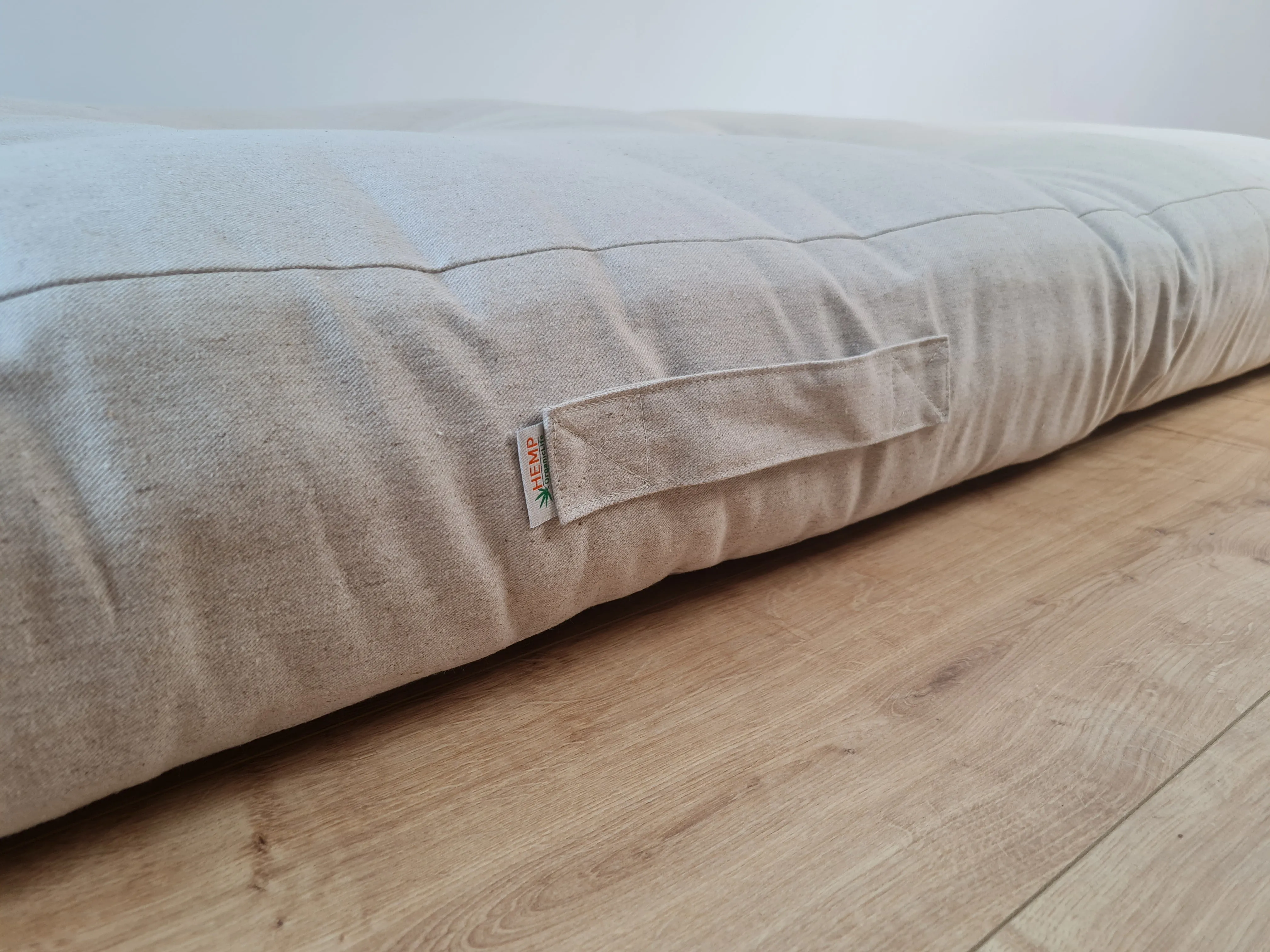 HEMP shikibuton 6” thick mat Shiki futon filled organic hemp fiber filler in natural undyed linen fabric Custom Size Hand made