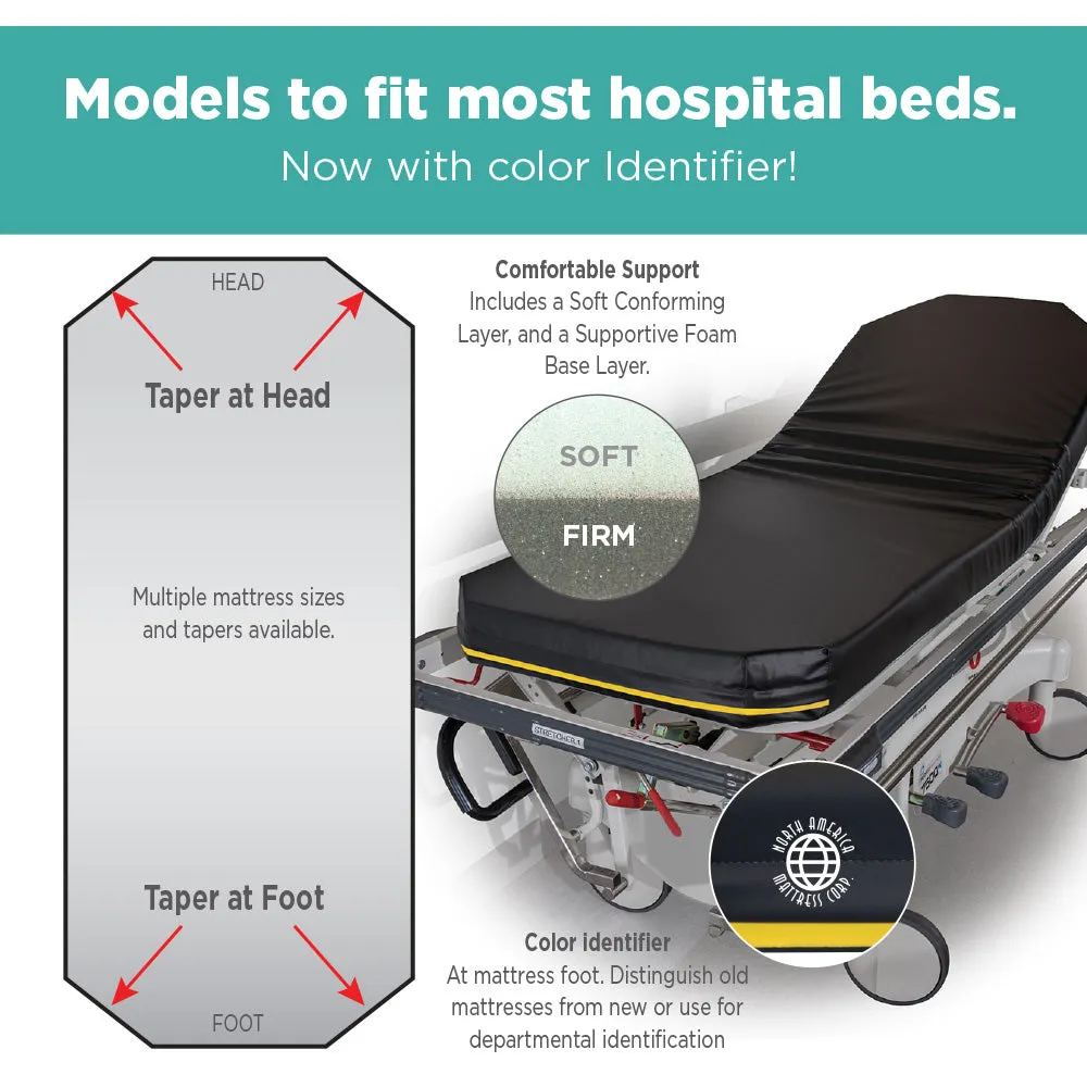 Hill-Rom DuraStar (Model 8005) 4" Standard Stretcher Pad with Color Identifier