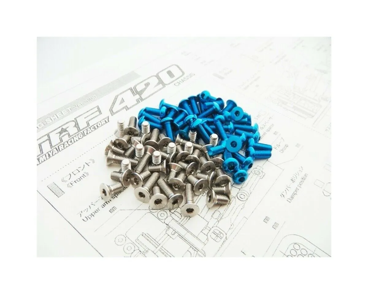 Hiro Seiko TRF420 Low Center of Gravity Screw Set T-Blue HS-48591