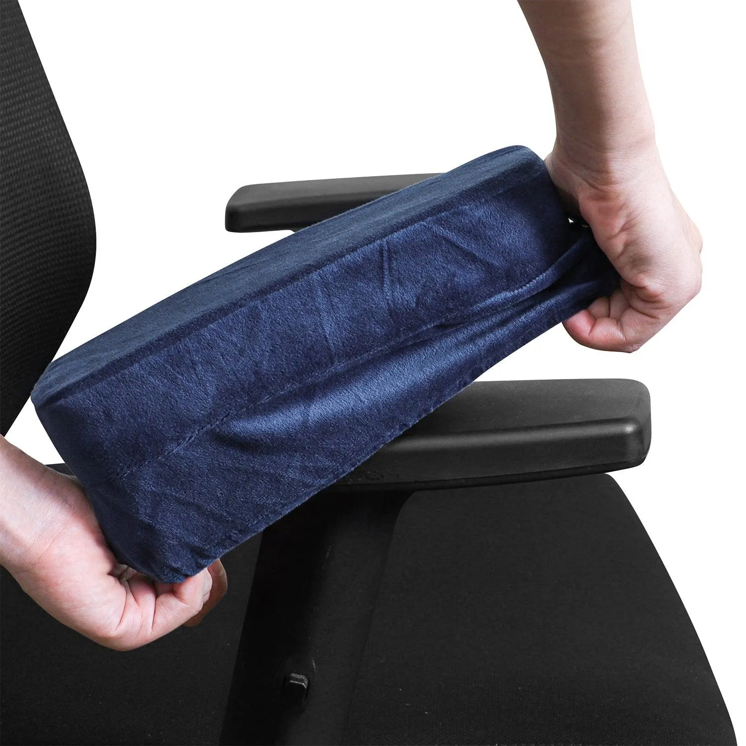 HOKIPO Chair Arm Rest Cushion Pad for Office Chair Comfy Armrest Covers, Blue