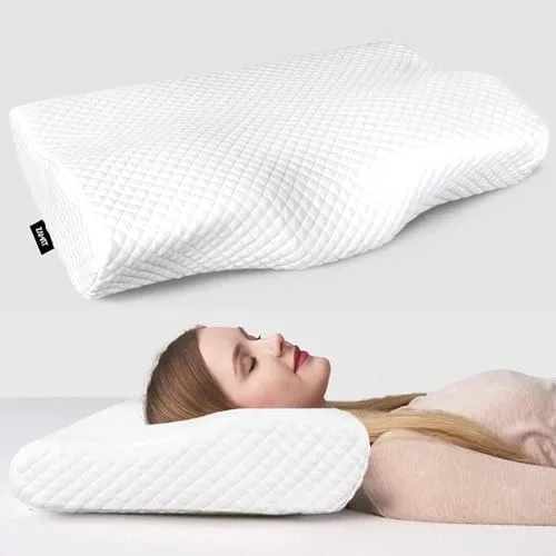 HomeHive Memory Foam Pillow Neck & Shoulder Lumbar Pain Relief Contour Cervical Super Soft & Fluffy-PO1(S_K_E_20022053_Off White)