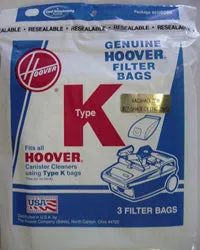 HOOVER VACUUM CLEANER - Bag Type "K" 3 PACK