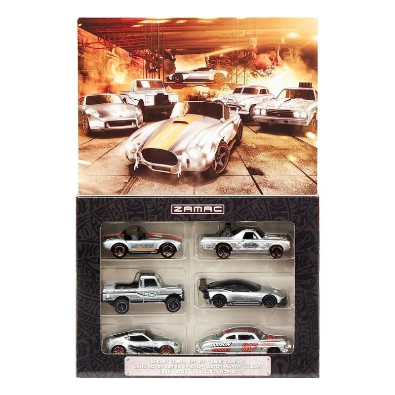 Hot Wheels Zamac Series Premium Vehicle Set Including 6 Collectible Cars for Collection - Design & Style May vary