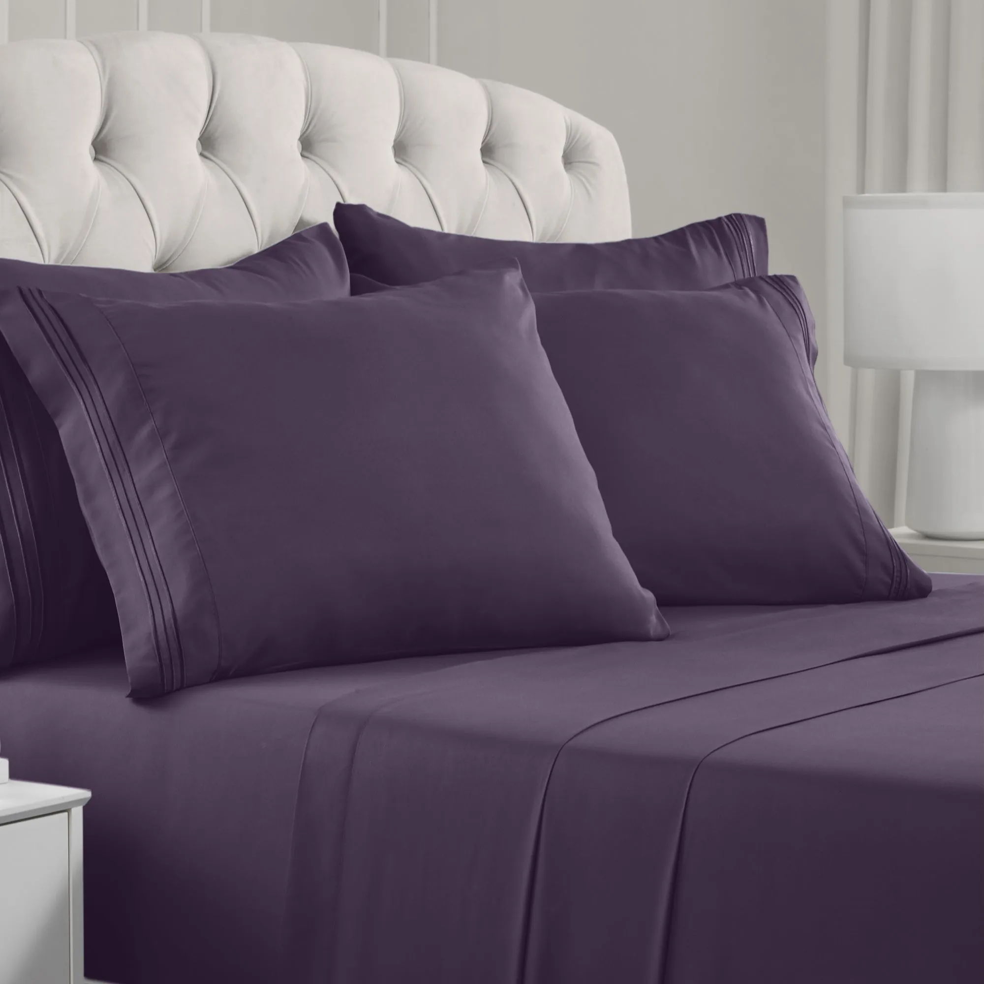 Iconic 6-Piece Microfiber Sheet Set (Dark Colors)