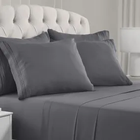 Iconic 6-Piece Microfiber Sheet Set (Dark Colors)