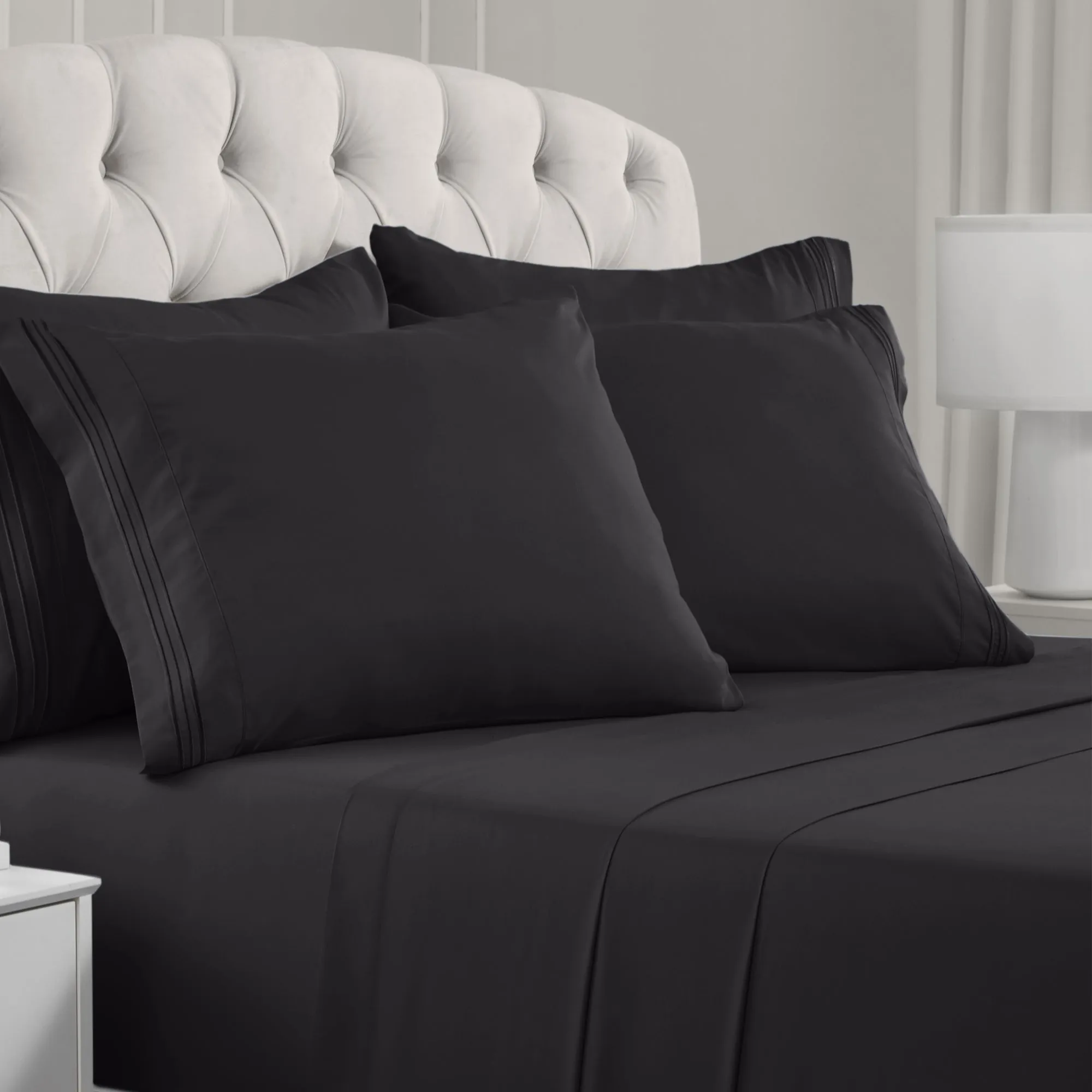 Iconic 6-Piece Microfiber Sheet Set (Dark Colors)