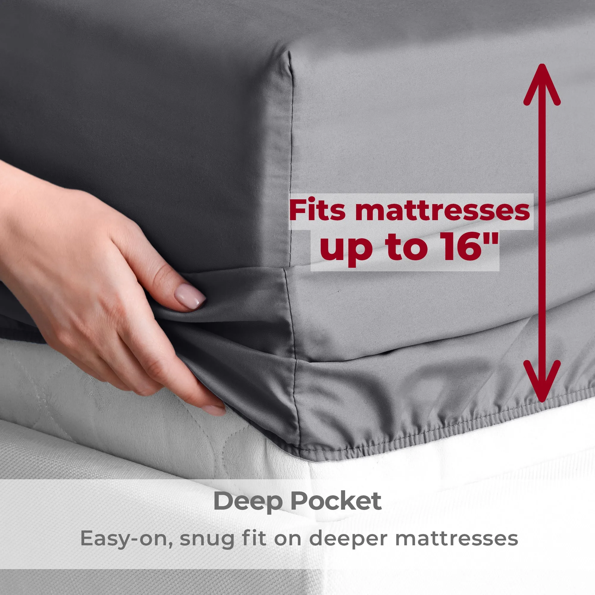 Iconic 6-Piece Microfiber Sheet Set (Dark Colors)