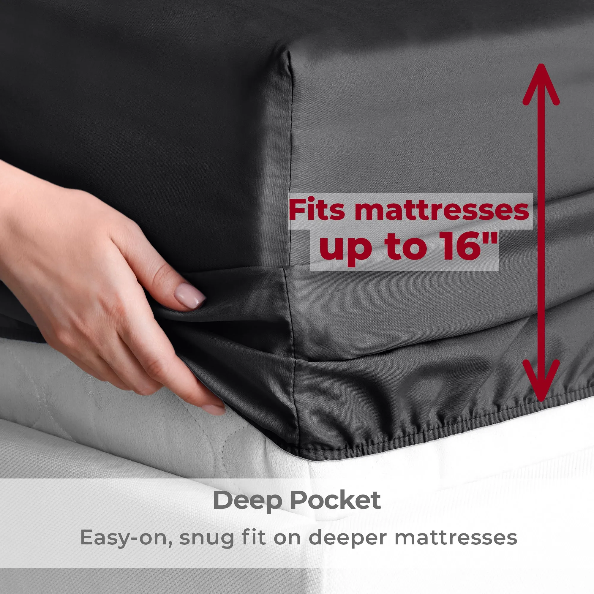 Iconic 6-Piece Microfiber Sheet Set (Dark Colors)