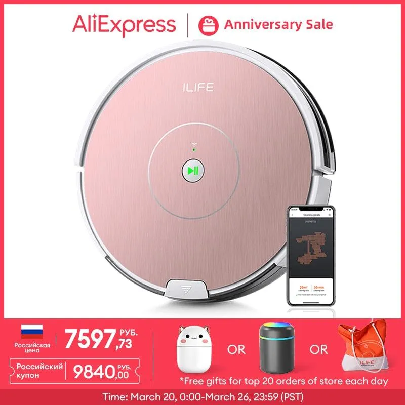 ILIFE A80 Plus Robot Vacuum Mop Cleaner,Draw Cleaning Area On Map, WiFi App, Restricted Area Setting,Smart Home Carpet Wash