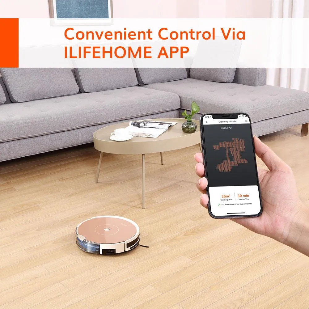 ILIFE A80 Plus Robot Vacuum Mop Cleaner,Draw Cleaning Area On Map, WiFi App, Restricted Area Setting,Smart Home Carpet Wash