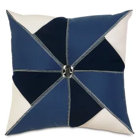 Indigo And White Windmill Outdoor Pillow Cover 18x18