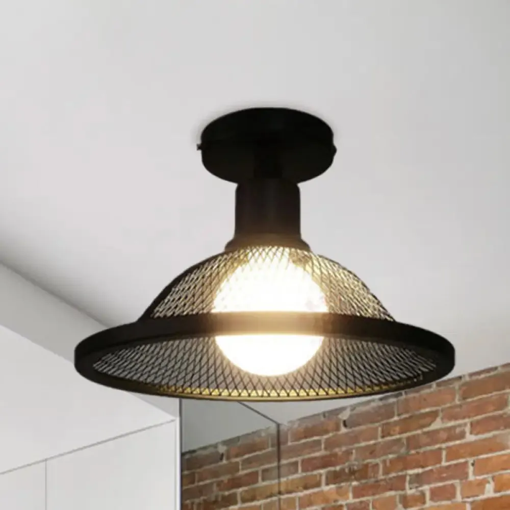 Industrial Metal Bell Shade Ceiling Light - Stylish & Semi Flush