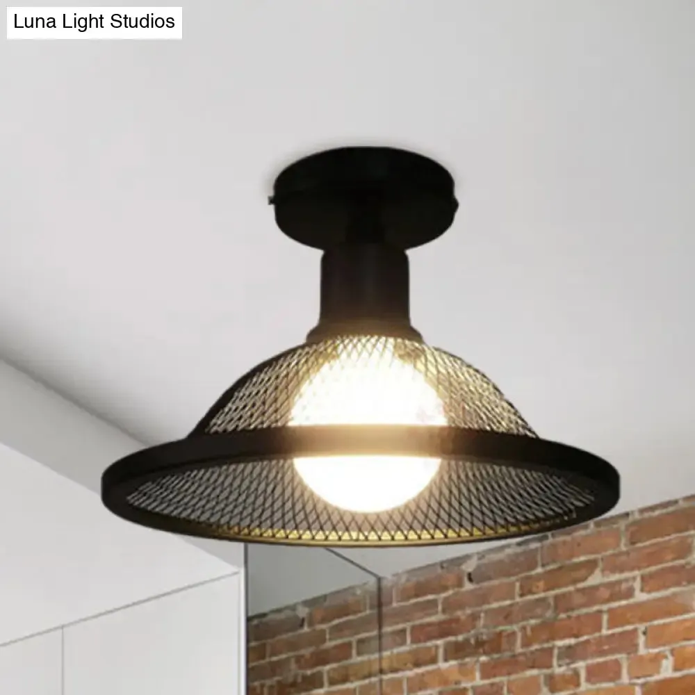 Industrial Metal Bell Shade Ceiling Light - Stylish & Semi Flush