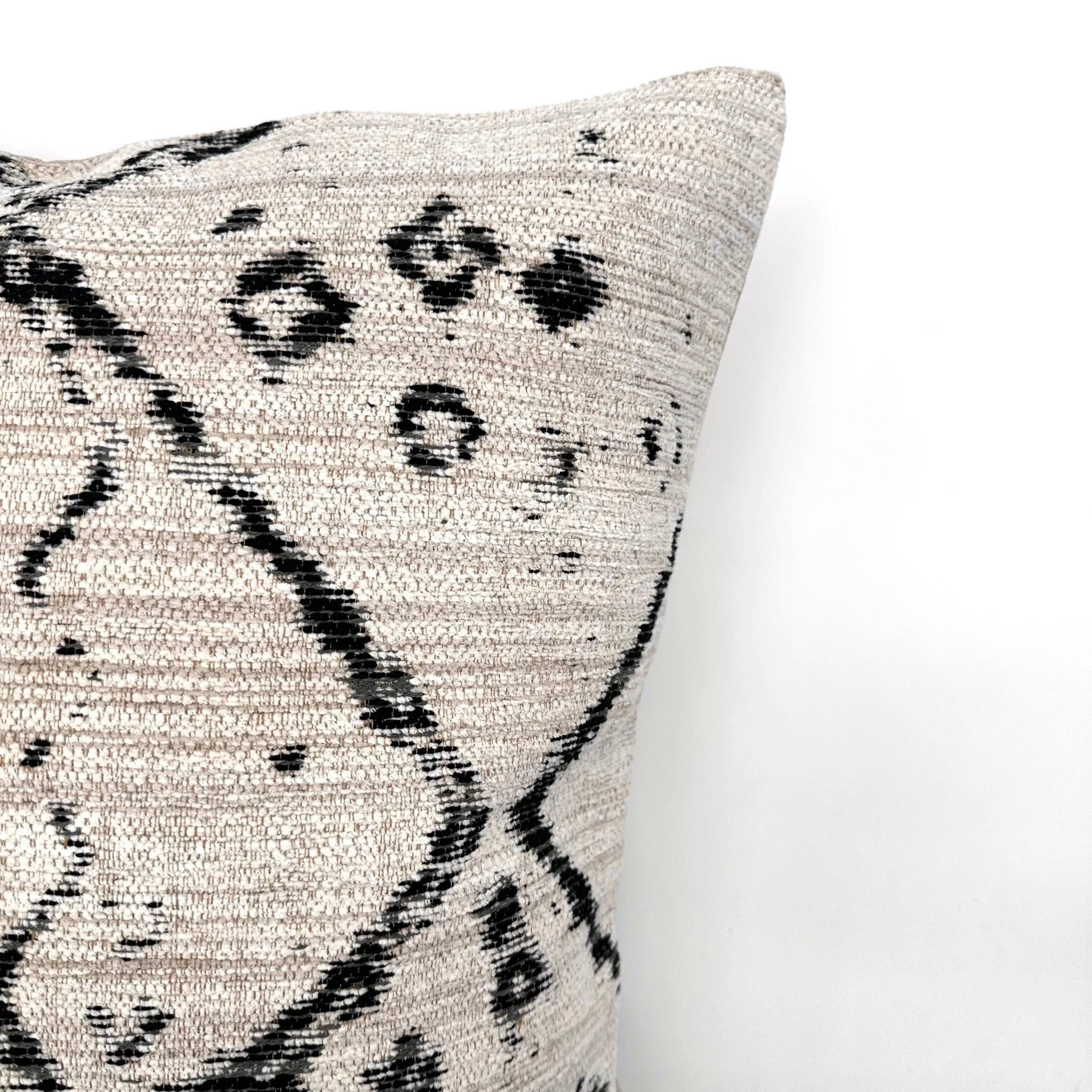 Ivory/Black Tribal  Throw Pillow Cover 20x20