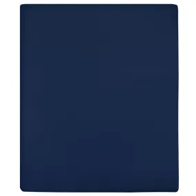 Jersey Fitted Sheets 2 pcs Navy Blue 90x200 cm Cotton