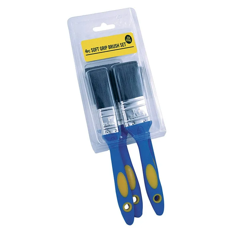 Job Done 4 Piece Soft Grip Paint Brush Set