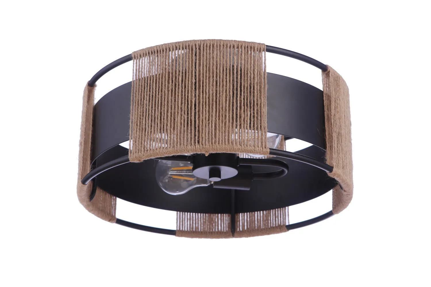 Kensey 2-Light Semi Flush Mount in Flat Black