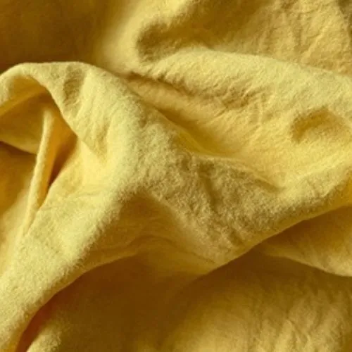 King size 6 Pieces bedding Set, Washable Cotton Yellow Color.