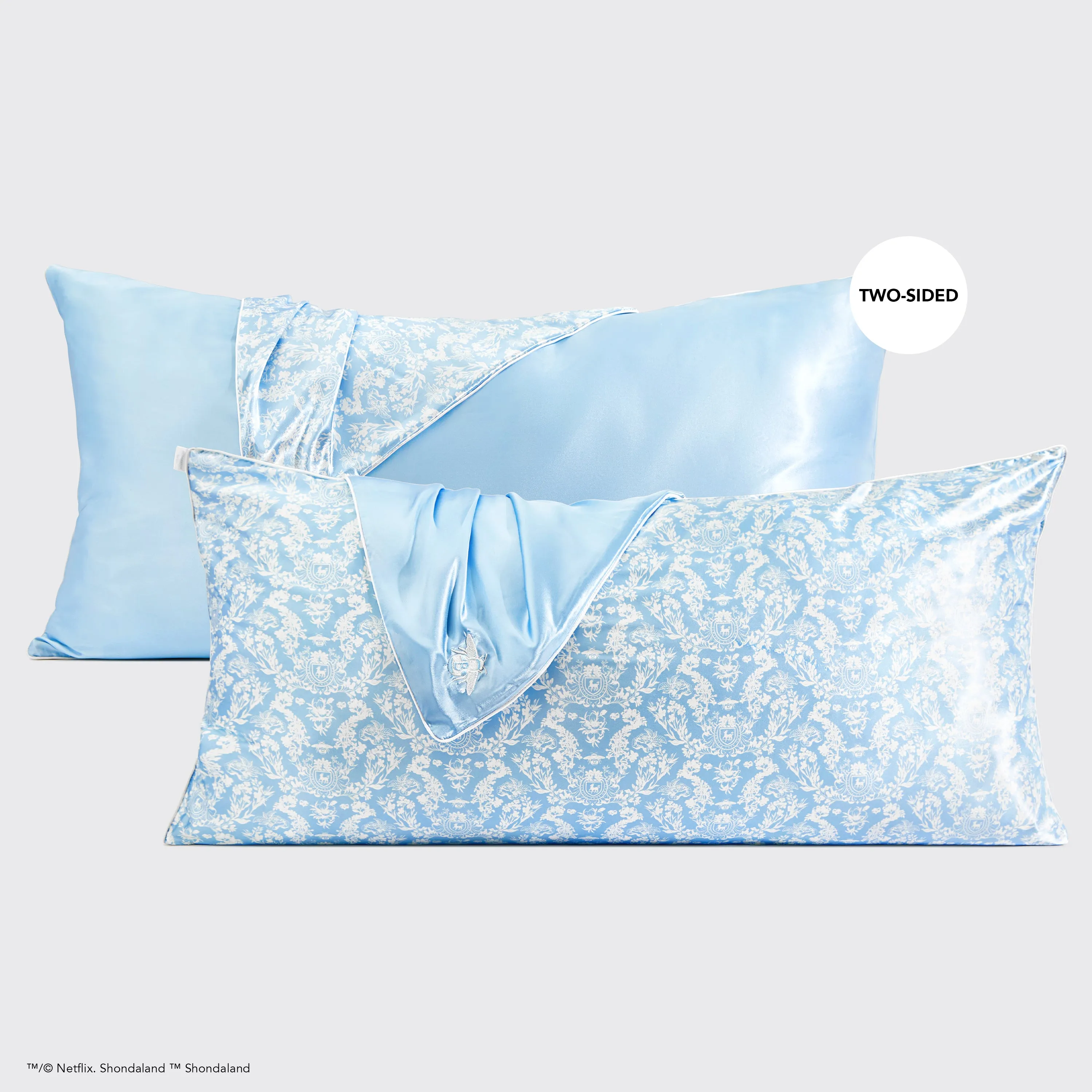 Kitsch x Bridgerton King Satin Pillowcase - Toile De Blue