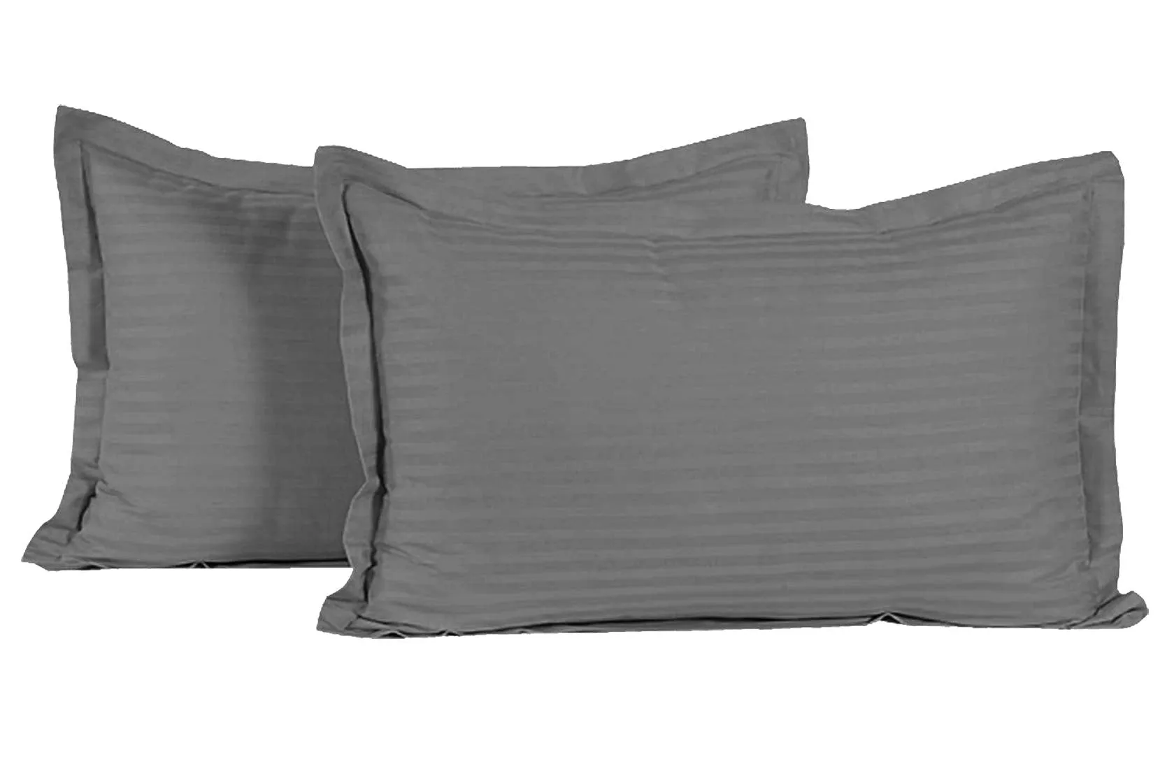 Kuber Industries Lining Design Breathable & Soft Cotton Pillow Cover/Protector/Case- 18x28 Inch, Set of 2 (Grey)-HS43KUBMART26755,Standard