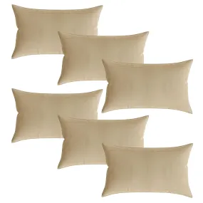 Kuber Industries Pillow Cover | Cotton Pillow Cover | Pillow Cover for Bedroom | Cushion Pillow Cover for Living Room | Plain Border Pillow Cover Set | Set of 6 | Cream