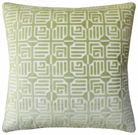 Labyrinth Velvet Sage Decorative Pillow Ryan Studio