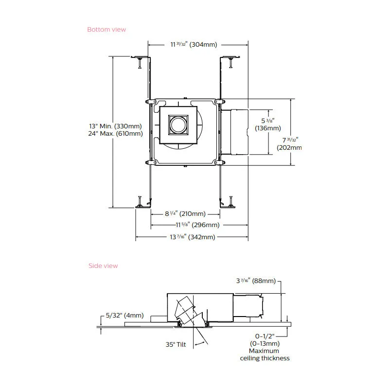 Lightolier L3AE1 LyteCaster 3" New Construction AirSeal IC Frame-in Kit, Screw