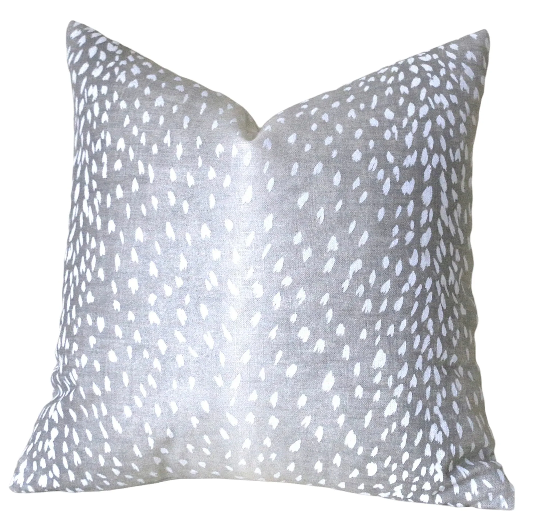 Linen Fawn Pillow Cover / Available in 10 sizes, Pom pom Trim Option