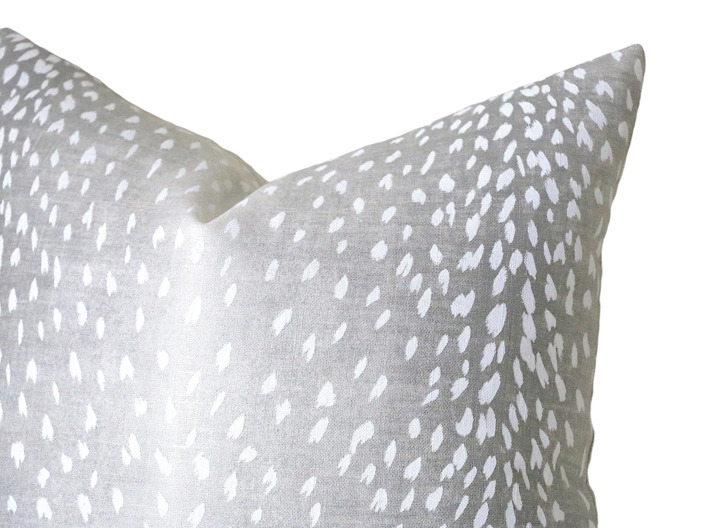 Linen Fawn Pillow Cover / Available in 10 sizes, Pom pom Trim Option