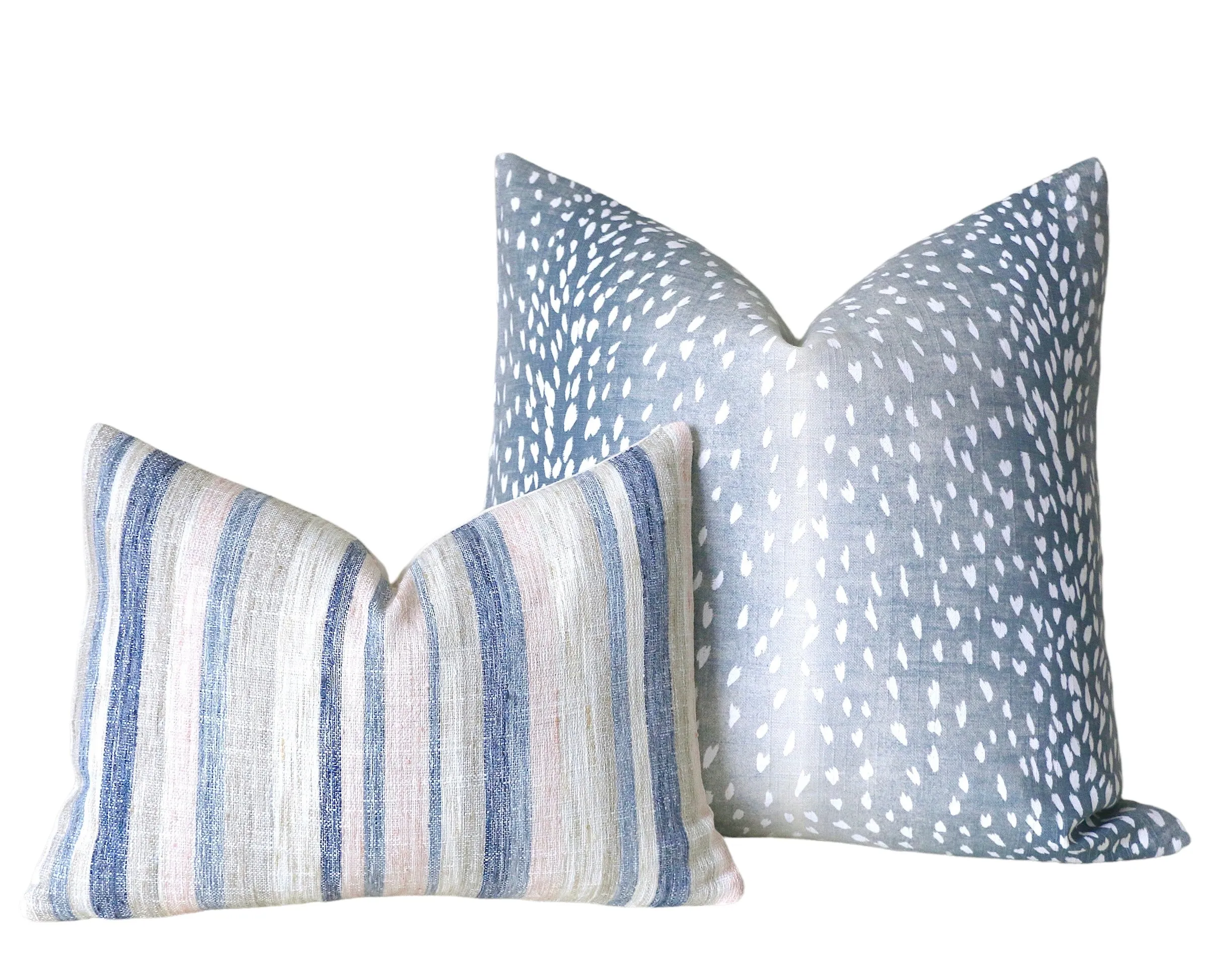 Linen Fawn Pillow Cover / Available in 10 sizes, Pom pom Trim Option