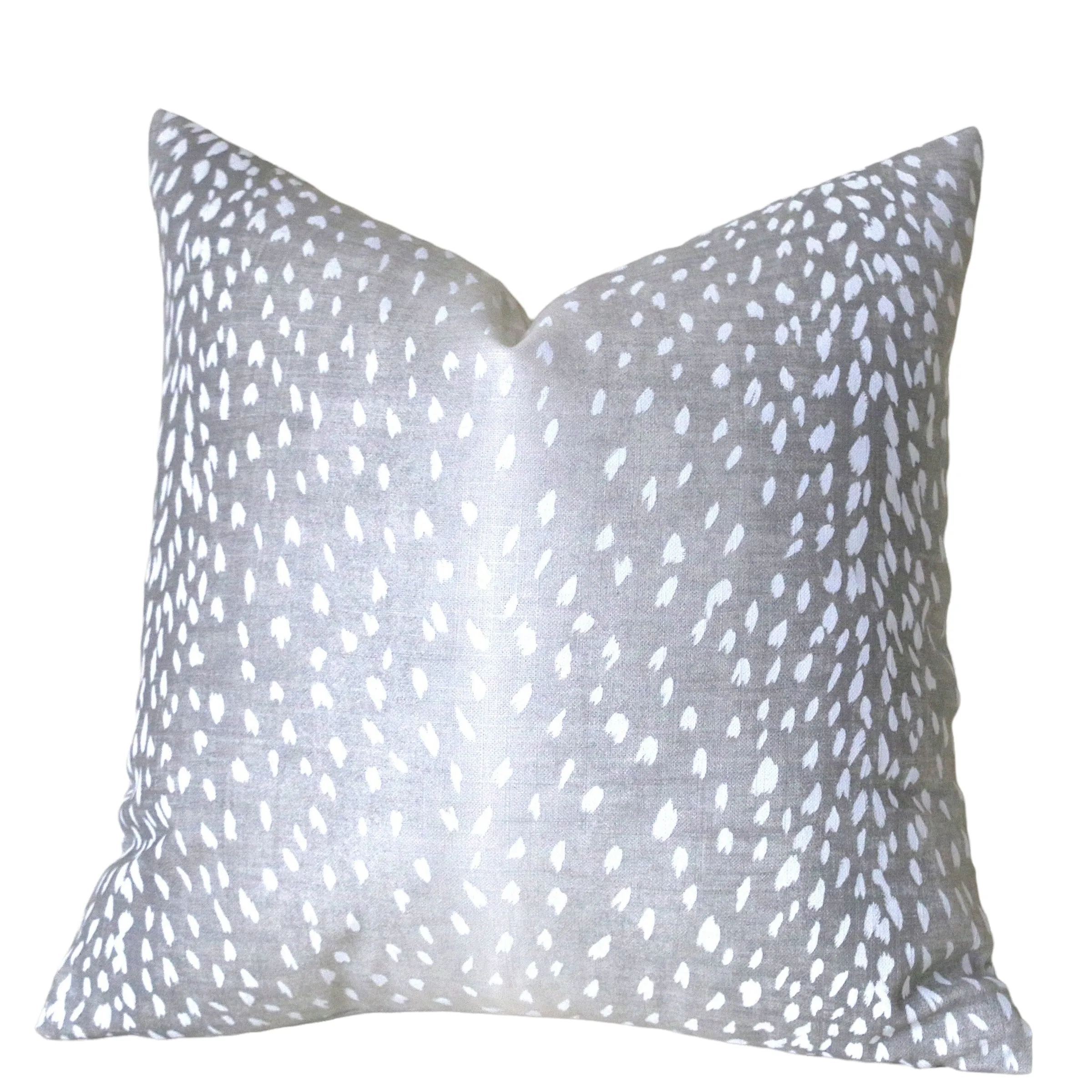 Linen Fawn Pillow Cover / Available in 10 sizes, Pom pom Trim Option