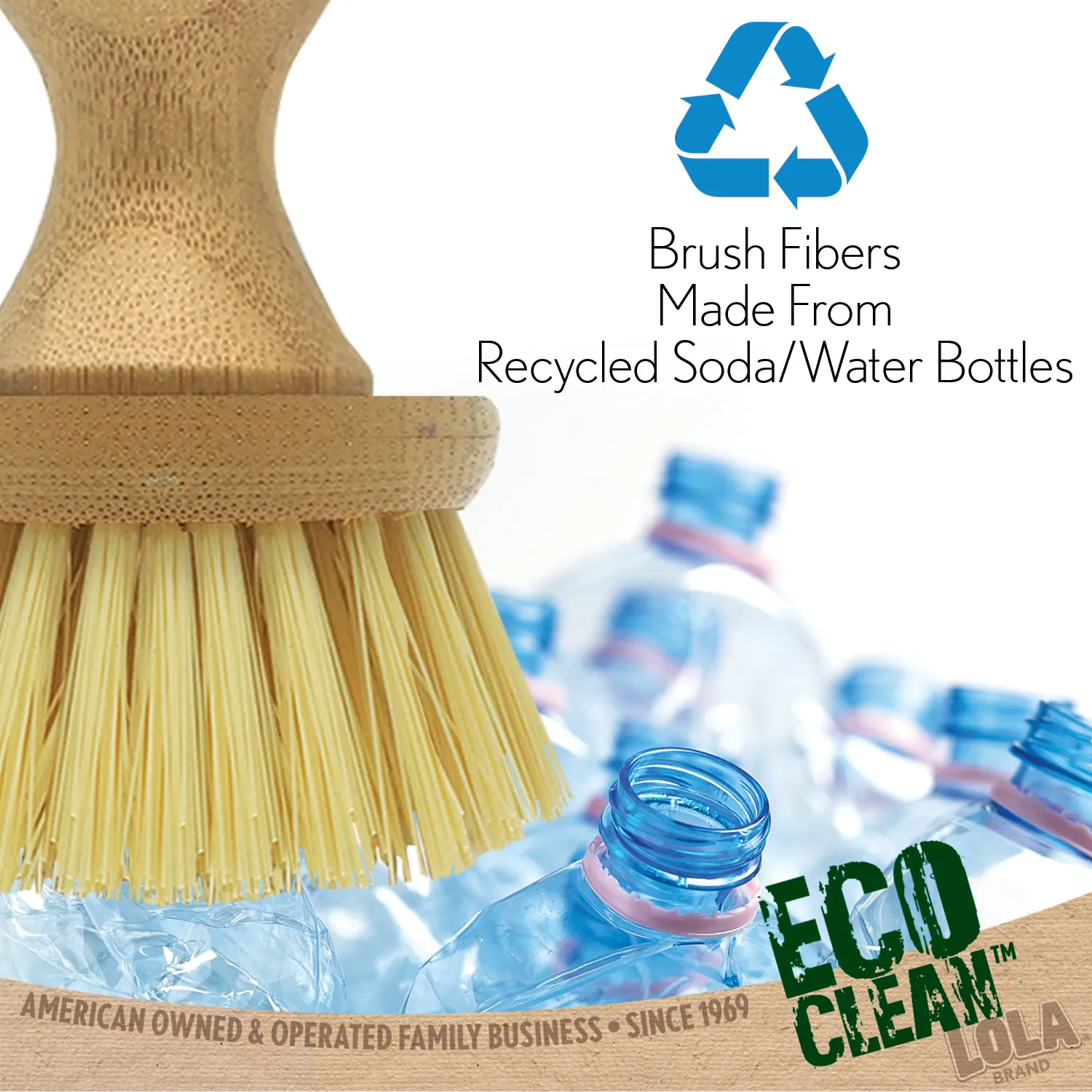 LOLA Eco-Clean Vegetable Cleaning Brush W/ Bamboo Knob, Eco-Friendly - 6 Count