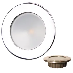 Lunasea *ZERO EMI* Recessed 3.5* LED Light - Warm White, Red w/Polished Stainless Steel Bezel - 12VDC