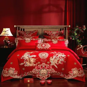 Luxury Phoenix Embroidery Bedding Set