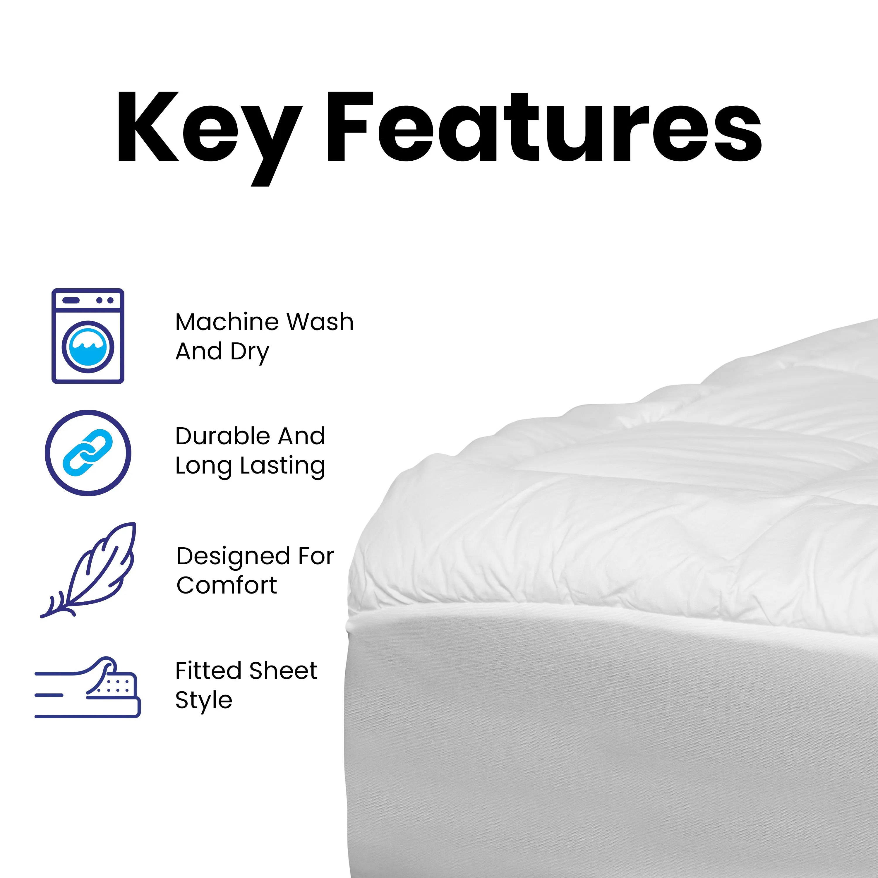 Mattress Pad - White - Twin RF-REM-09-T-GG