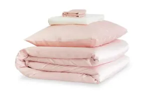 Mayfairsilk Precious Pink and Ivory Silk Duvet Set