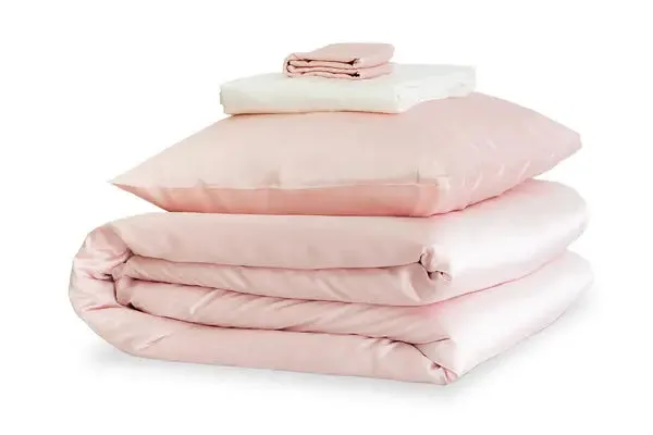 Mayfairsilk Precious Pink and Ivory Silk Duvet Set