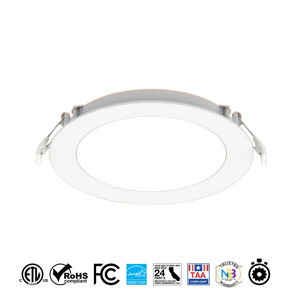 Microdisk 6 inch Canless LED Recessed Light, 800 Lumens, Selectable 2700K to 5000K, 120V