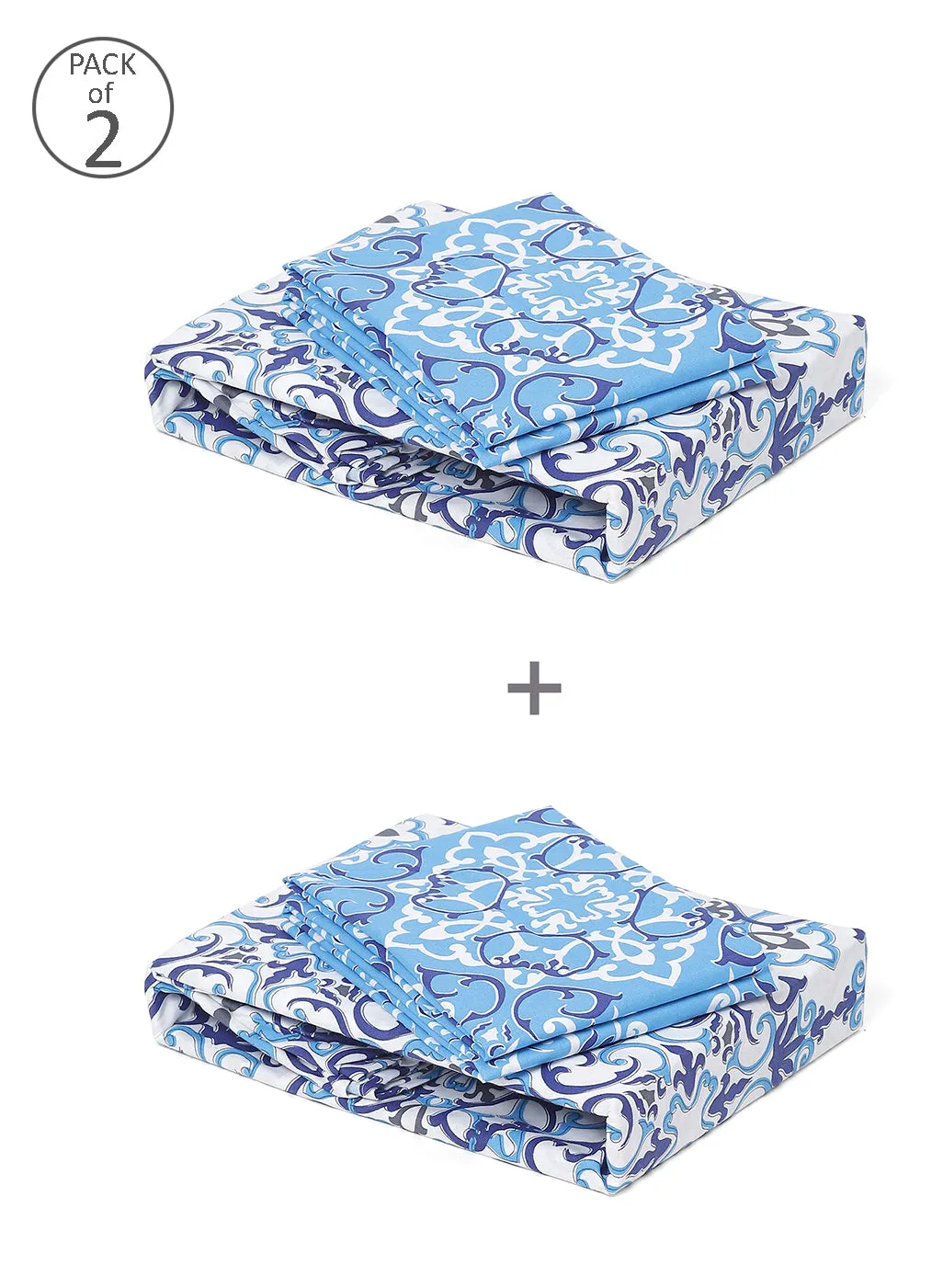 MOCA by Monte Carlo 104 GSM Cotton Double Bedsheet (2 Pcs Set)