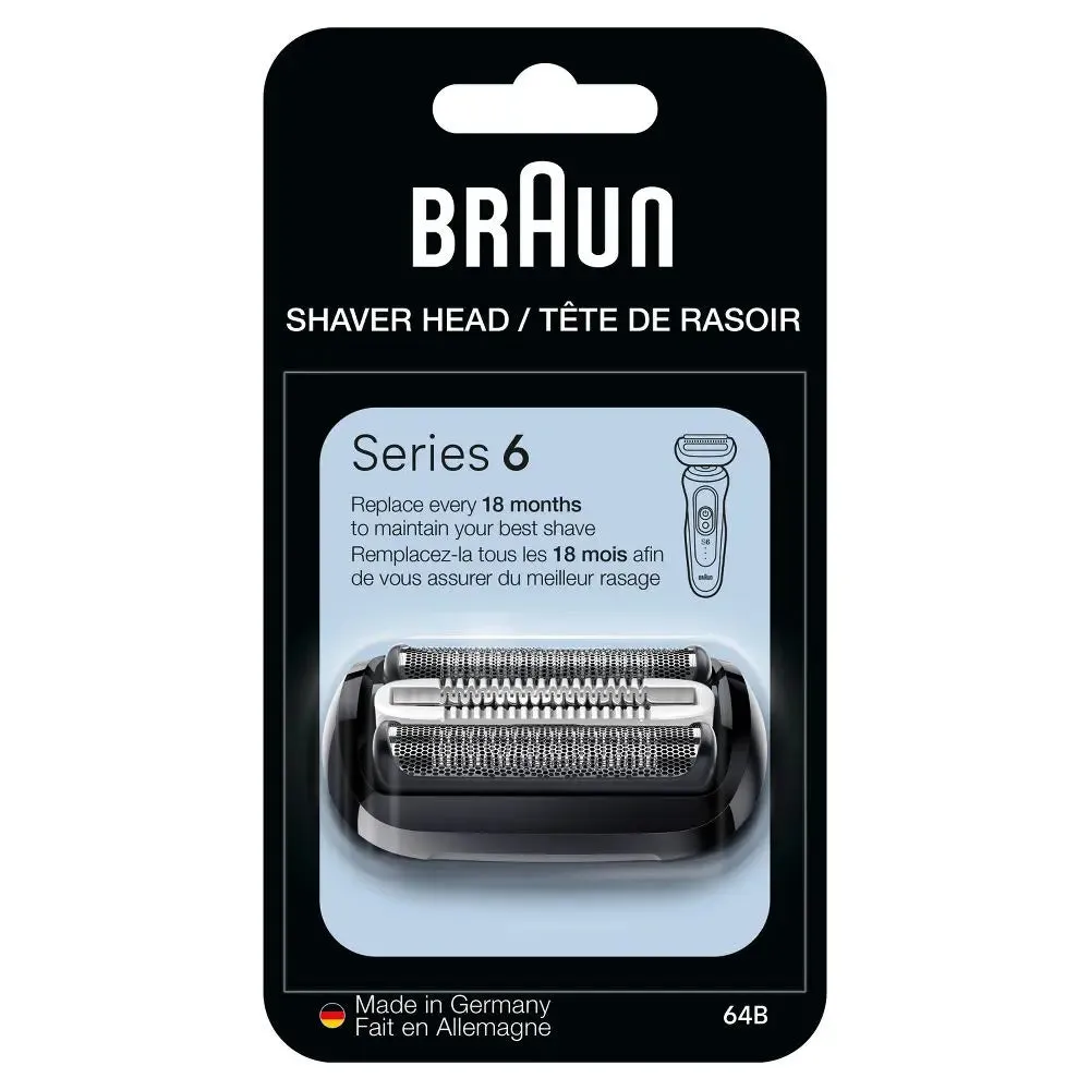 New - Braun Series 6 Electric Shaver Replacement Head - 64B Black