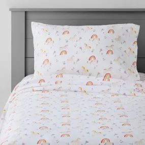 New - Queen Unicorn Cotton Sheet Set - Pillowfort