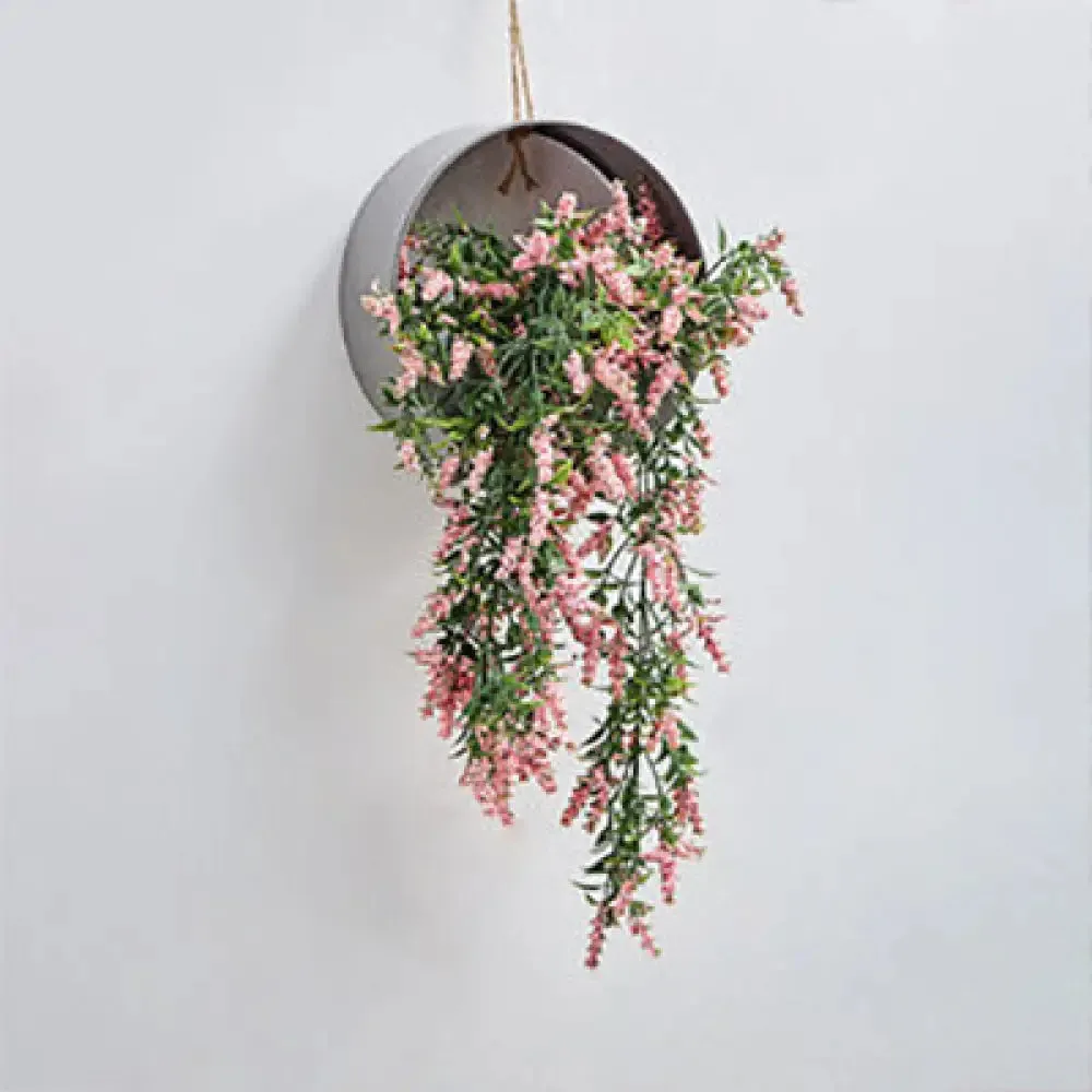 Nordic Floral Wall String Light with Hanging Rope - Metal Base Fairy Light for Cafe & Tea Shop