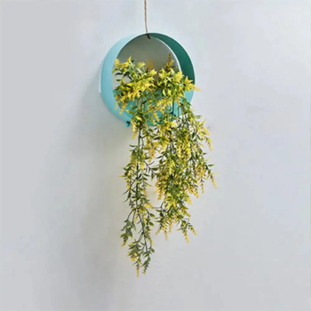 Nordic Floral Wall String Light with Hanging Rope - Metal Base Fairy Light for Cafe & Tea Shop