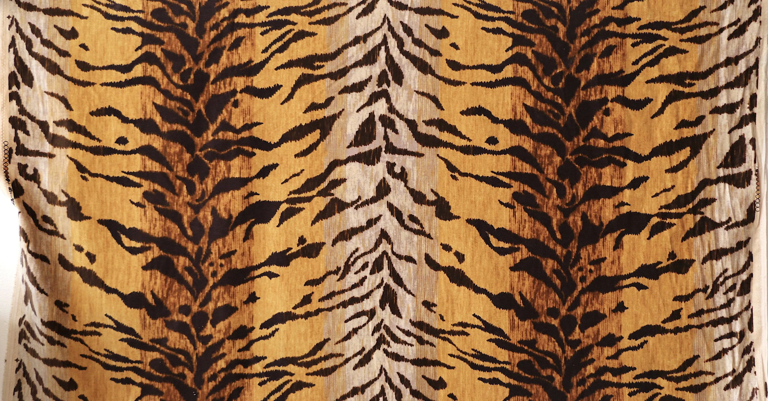 Ombré Tiger Velvet Upholstery Fabric by the yard / Gold Orange Velvet Home Fabric / High End Upholstery Velvet / Vintage Cotton Velvet