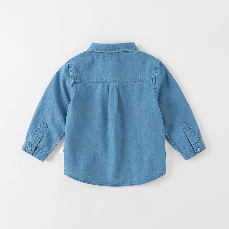 Original Car Collector Boy Blue Denim Shirt